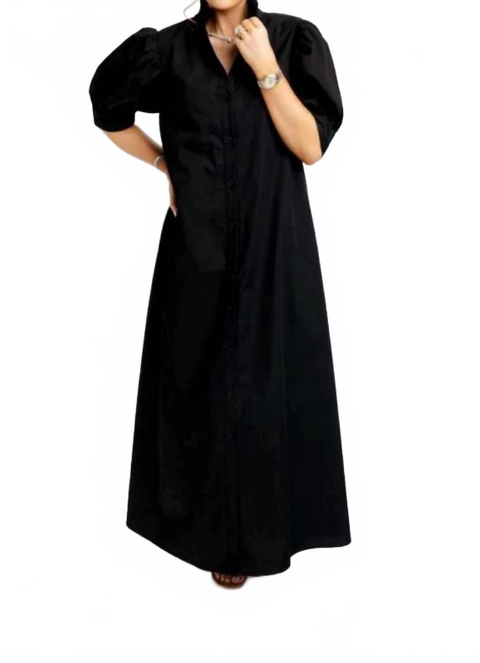 NEW KARLIE poplin maxi dress in black